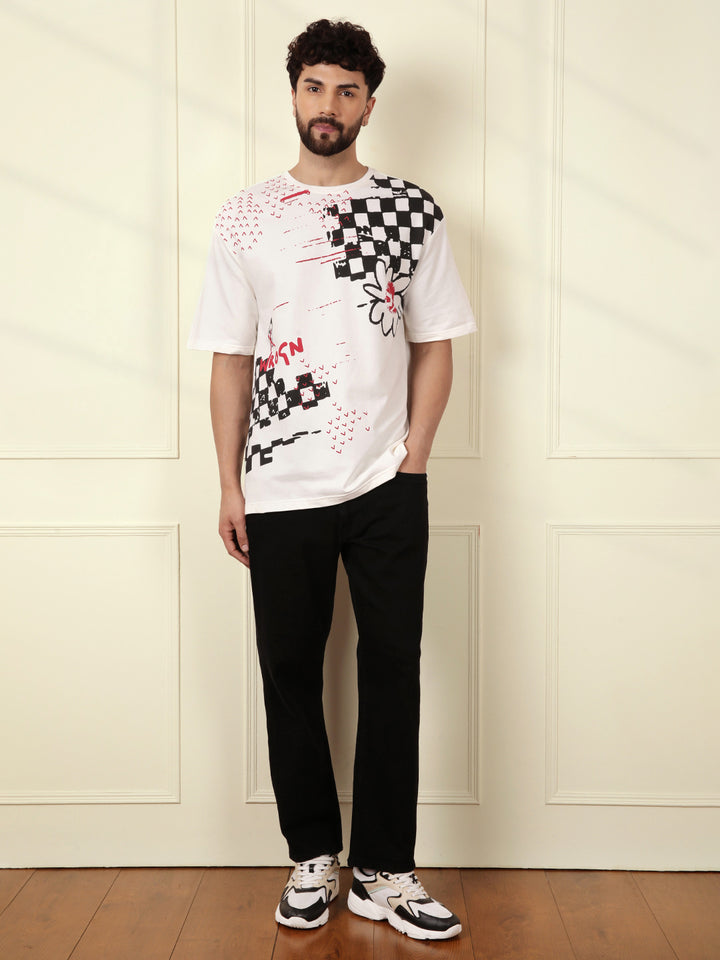 Heavy GSM Placement Print T-Shirt | Off White