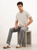 Slim Fit Placement Printed T-Shirt | Grey