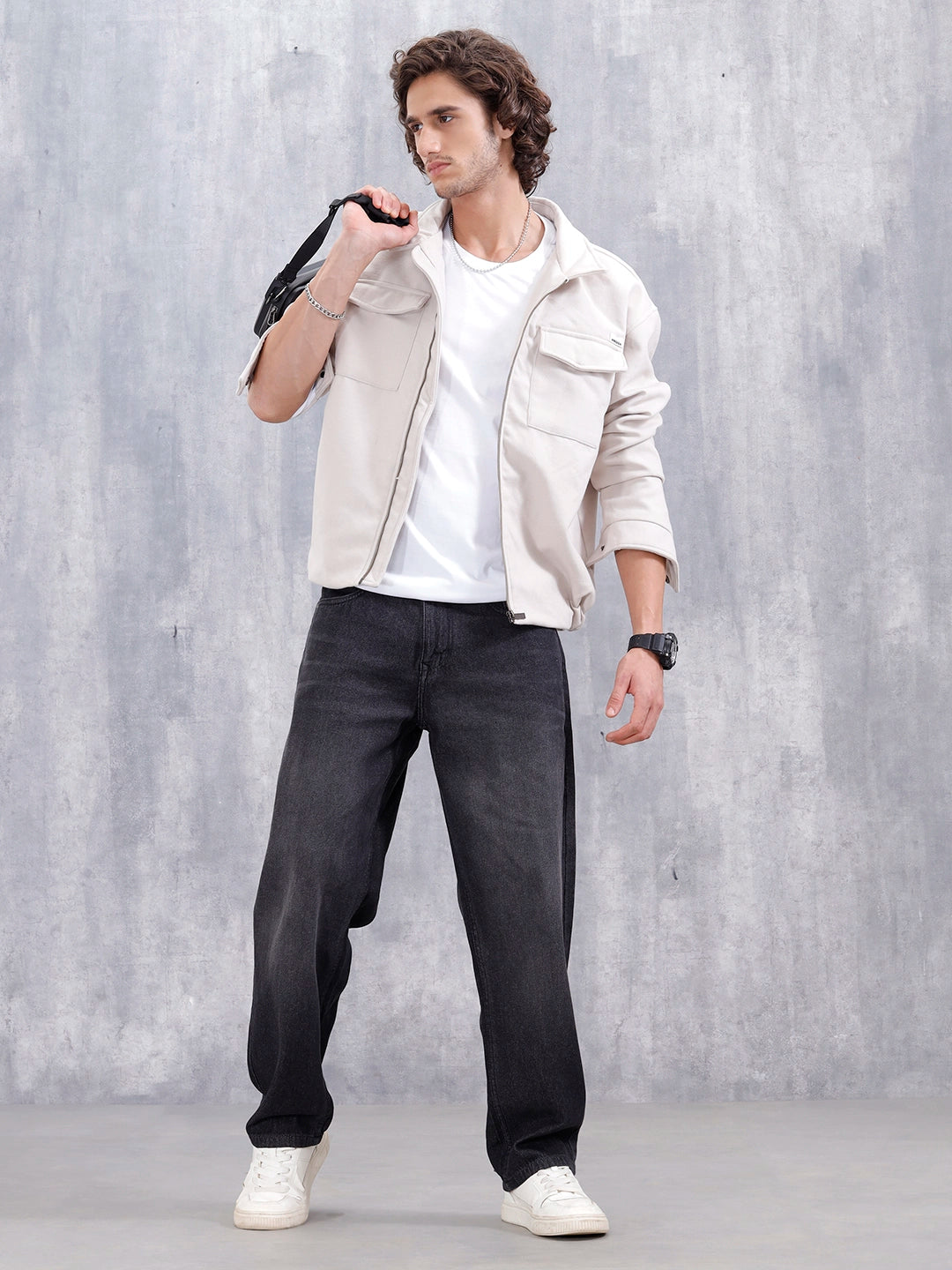 Men's Casual Loose Fit Jeans | Grey