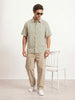 Textured Comfort Fit AOP Shirt | Beige