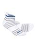 Striped Comfort White & Grey Ankle Socks Pack of 2