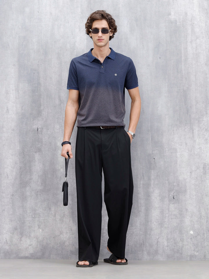 Men's Slim Fit Washed Polo T-Shirt | Dark Blue