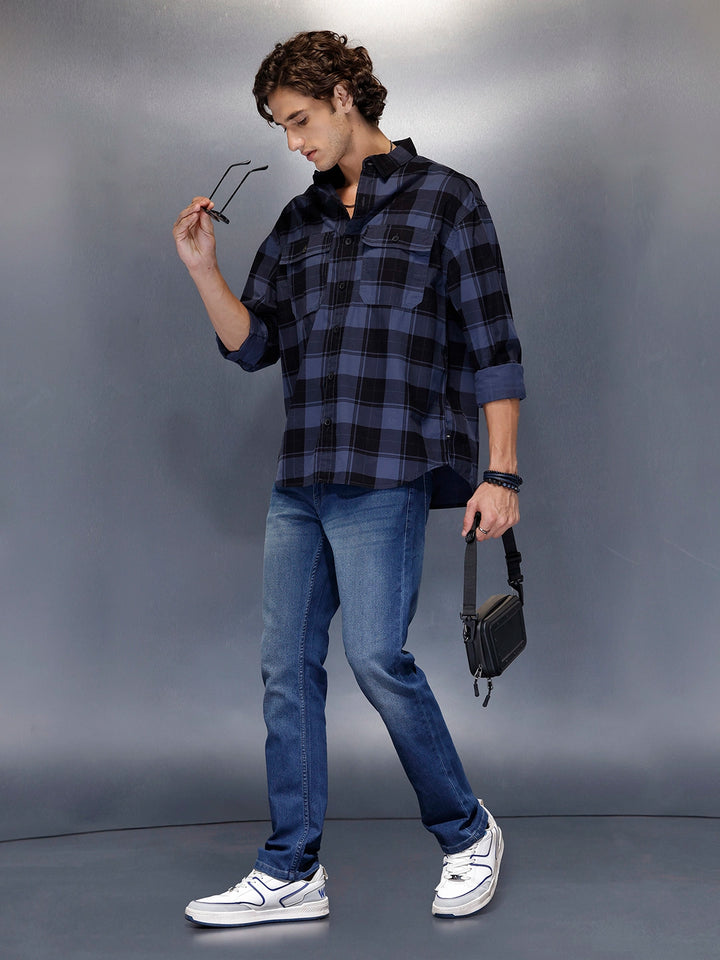 Men’s timeless blue straight-fit denim | Med Stone