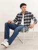 Slim Fit Full Sleeve Checkered Shirt | Navy Blue | WSH02FSSL0331S