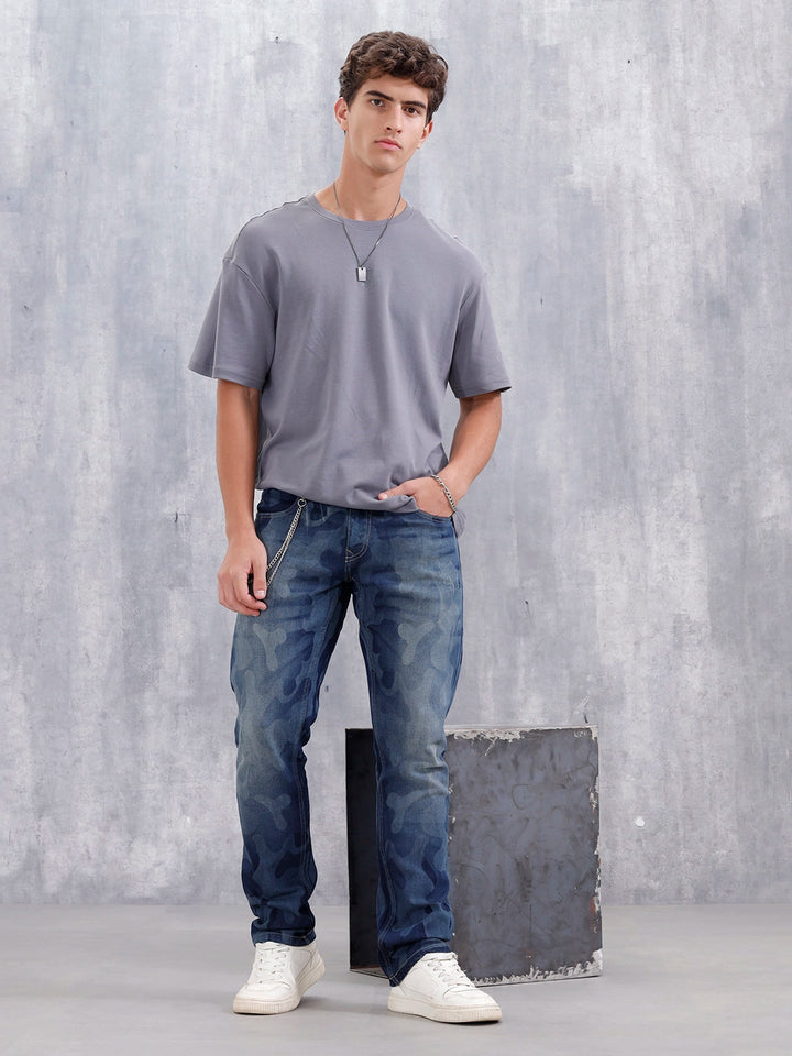 Men's Casual Straight Fit Jeans | Dark Stone