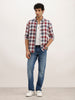Slim Fit Checkered Full Sleeve Shirt | Brown