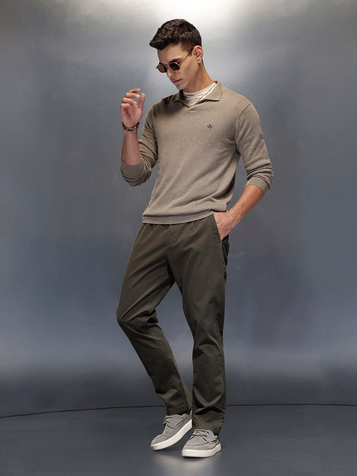 Men's casual relax fit trouser | Olive