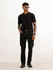 Washed Straight Fit Denim Jeans | Black