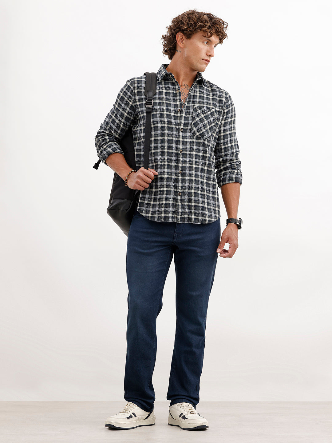 Solid Straight Fit Denim Jeans | Dark Blue