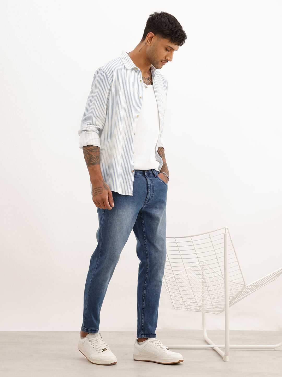 Skinny Crop Fit Denim Jeans | Light Blue