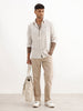 Slim Fit Checkered Full Sleeve Shirt | Beige