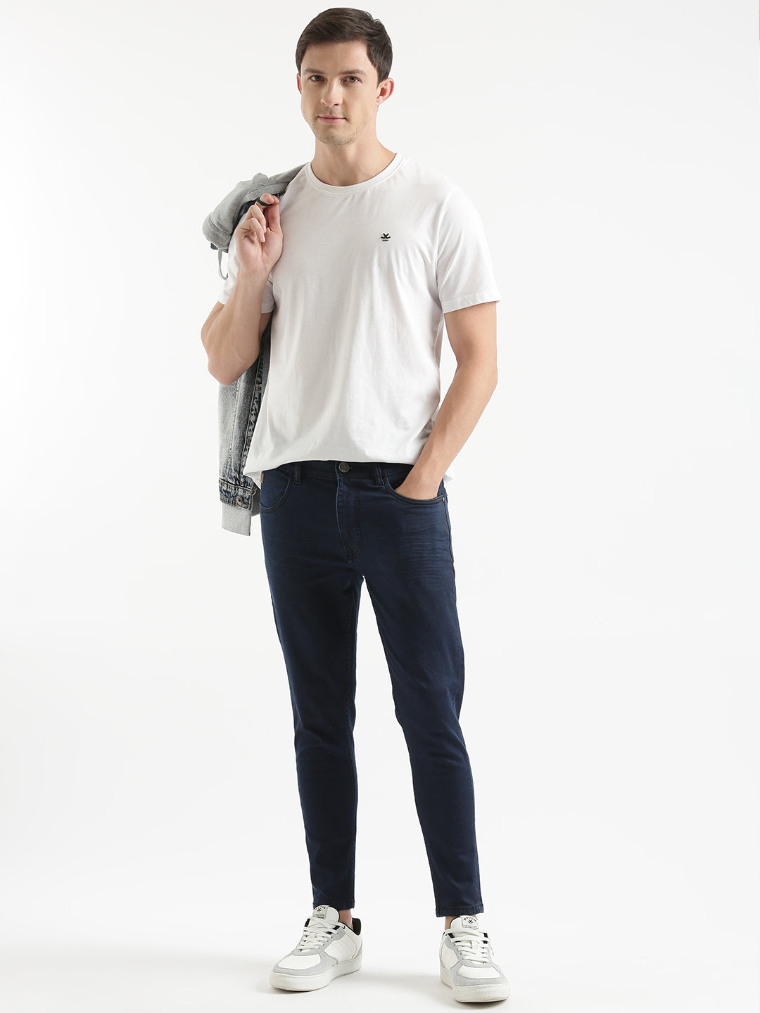 Basic Fuse Navy Blue Slim Fit Jeans – Wrogn