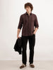 Slim Fit Striped Shirt  | Brown