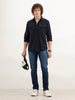 Slim Fit Double Pocket Shirt | Dark Blue