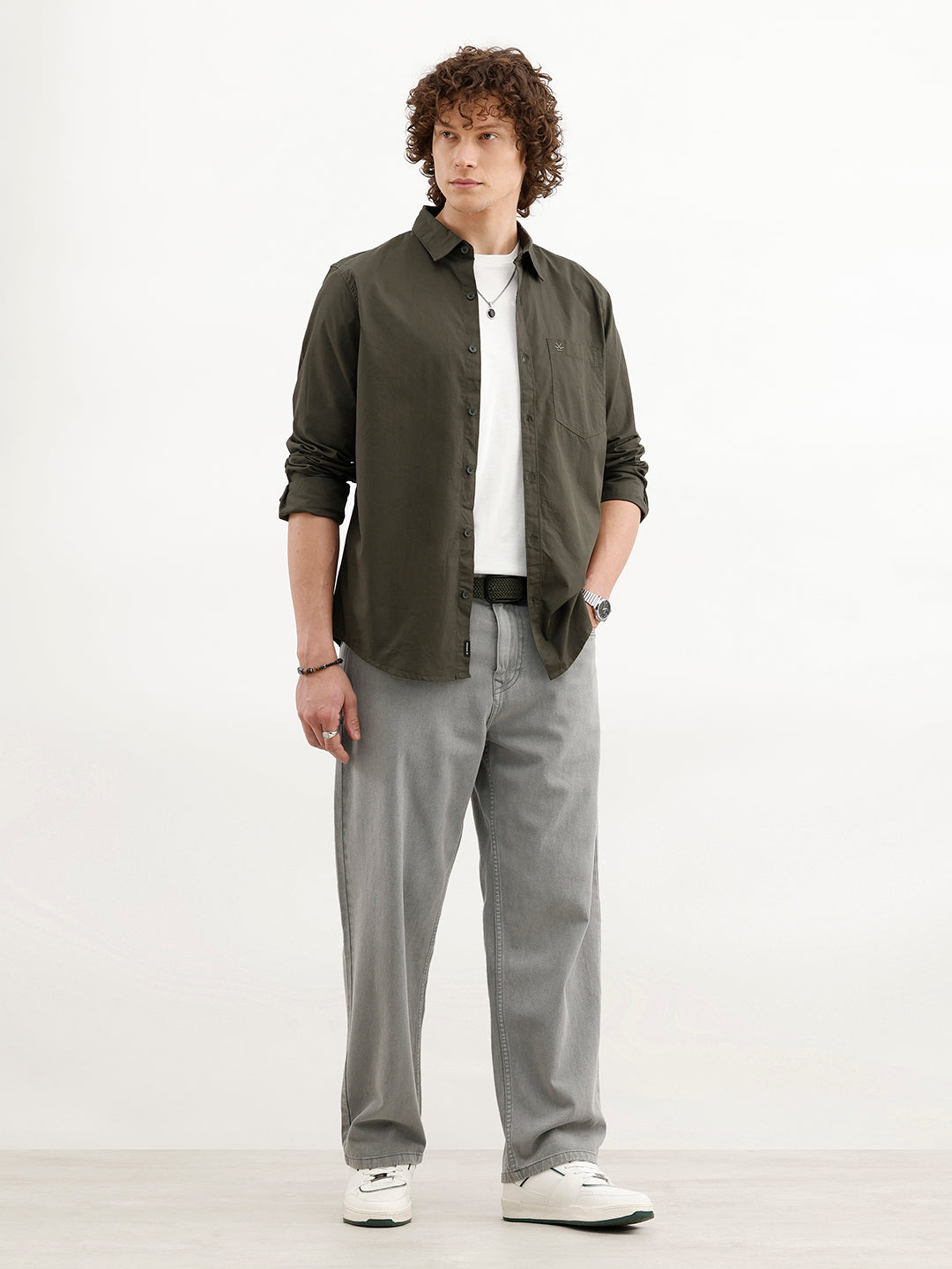 Solid Slim Fit Shirt | Olive