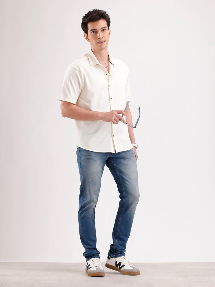 Light Faded Slim Fit Denim Jeans  | Blue