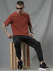 Textured Rust Crew Neck T-Shirt