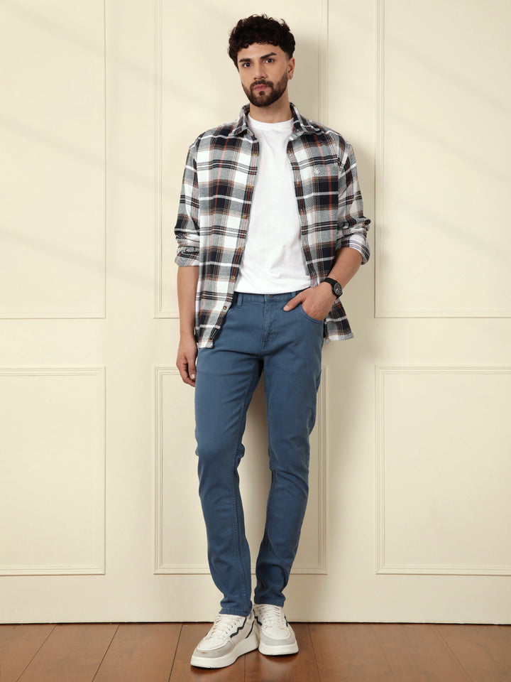 Slim Tapered Coloured Denim Jeans | Blue