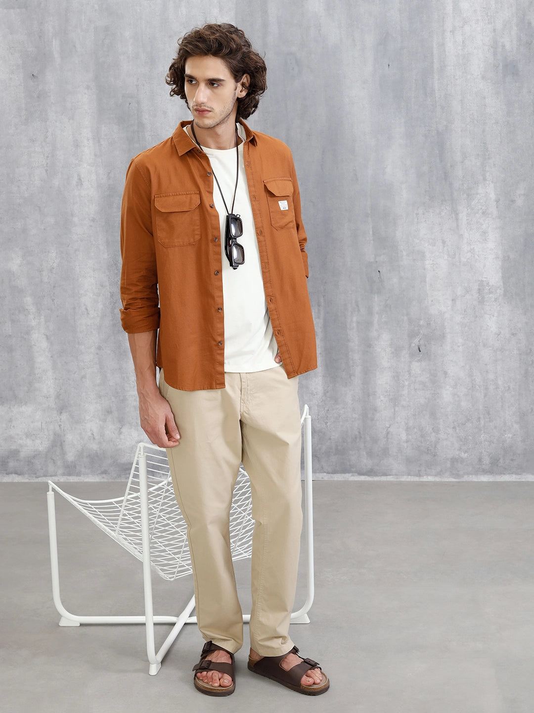 Double Pocket Overdyed Shirt | Brown