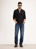 Textured Men's Casual Slim Fit Shirt | Black