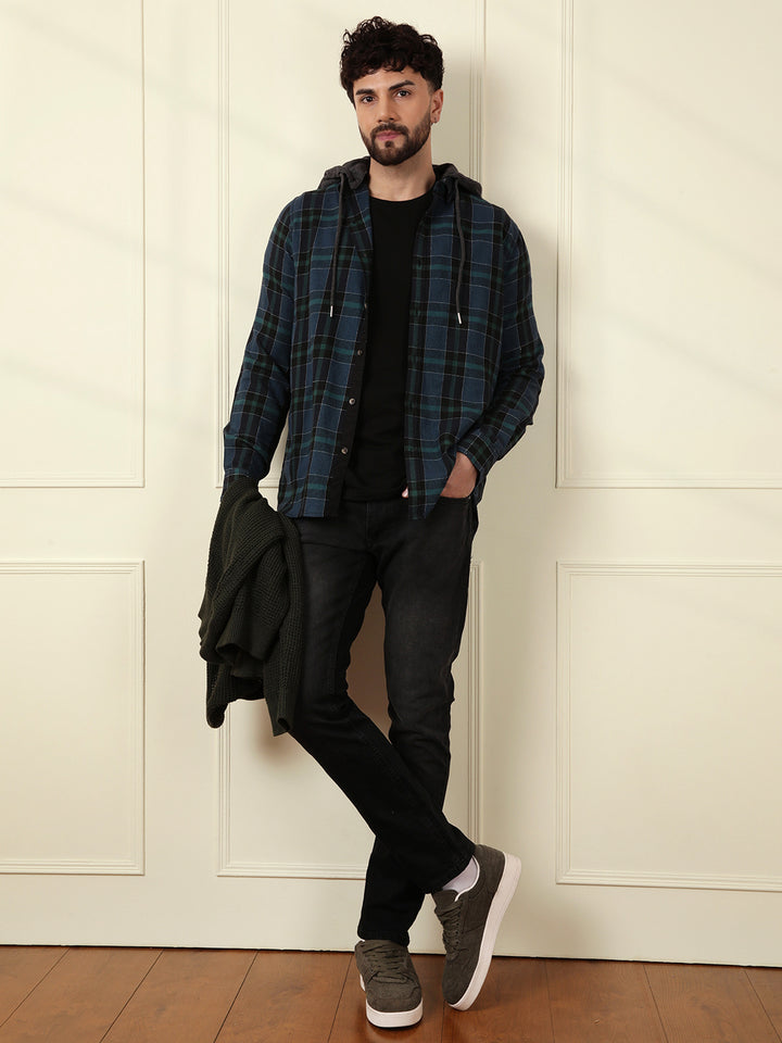 Hooded Check Shirt