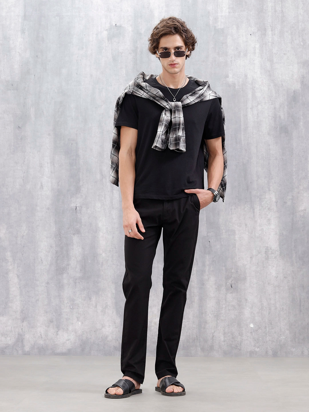 Men's Causla Slim Fit Trousers | Black