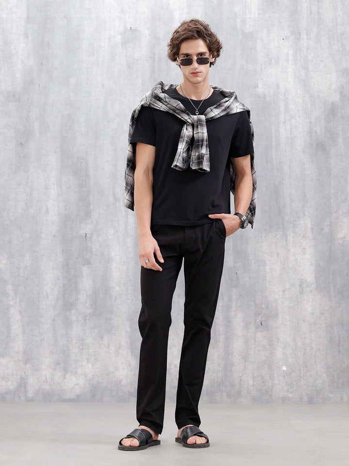 Men's Causla Slim Fit Trousers | Black