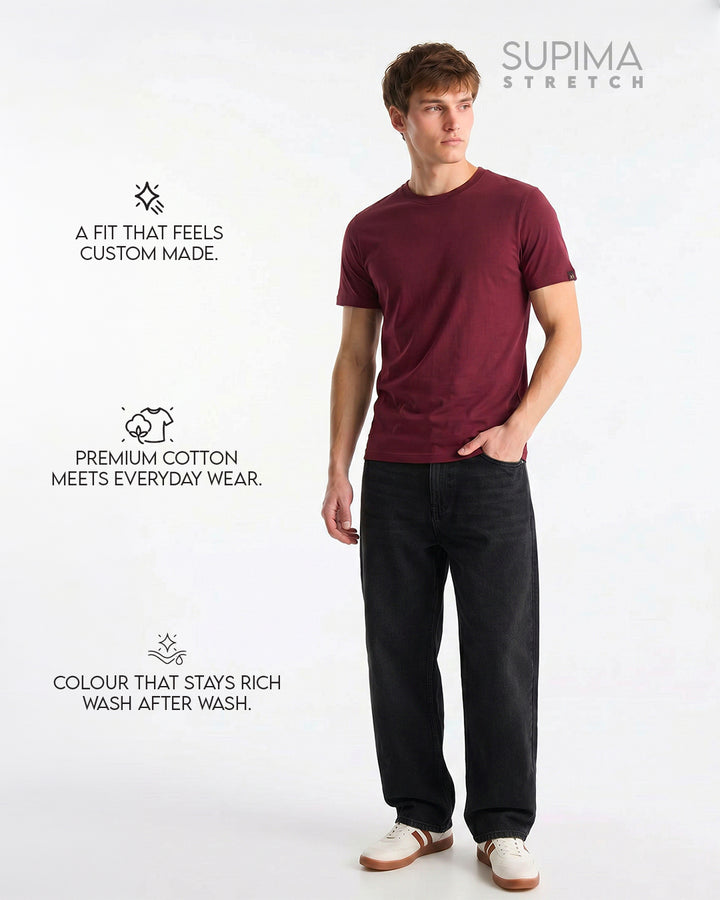 Essential Supima Crew Neck T-Shirt | Essential | Wine