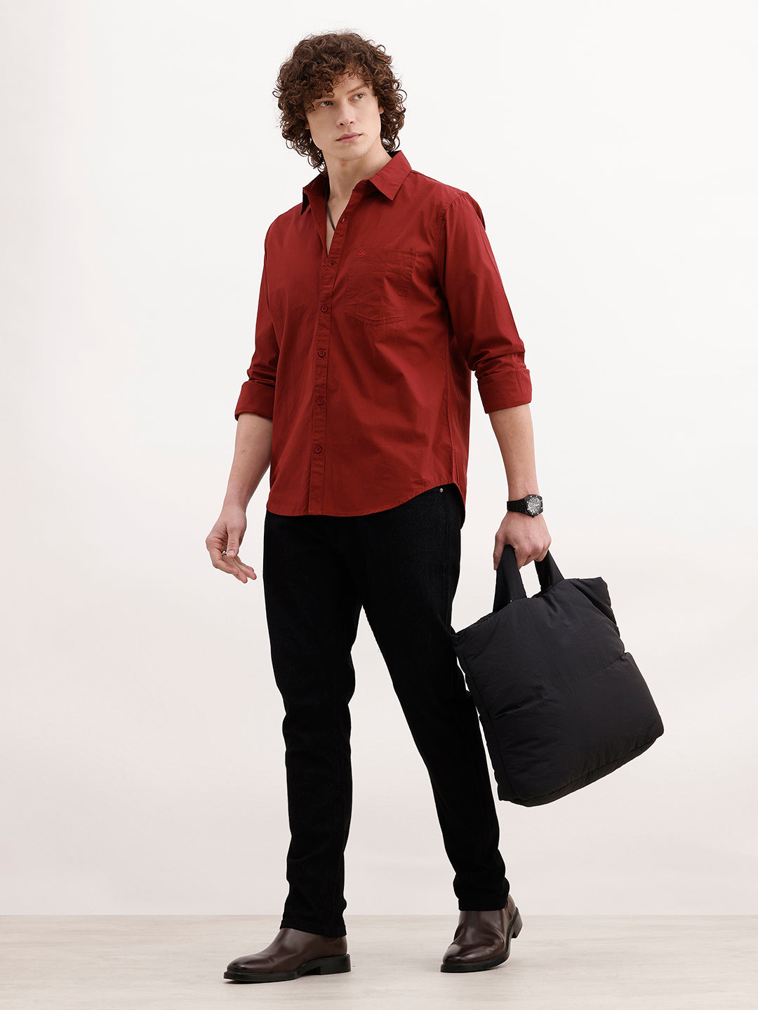 Solid Slim Fit Shirt | Maroon