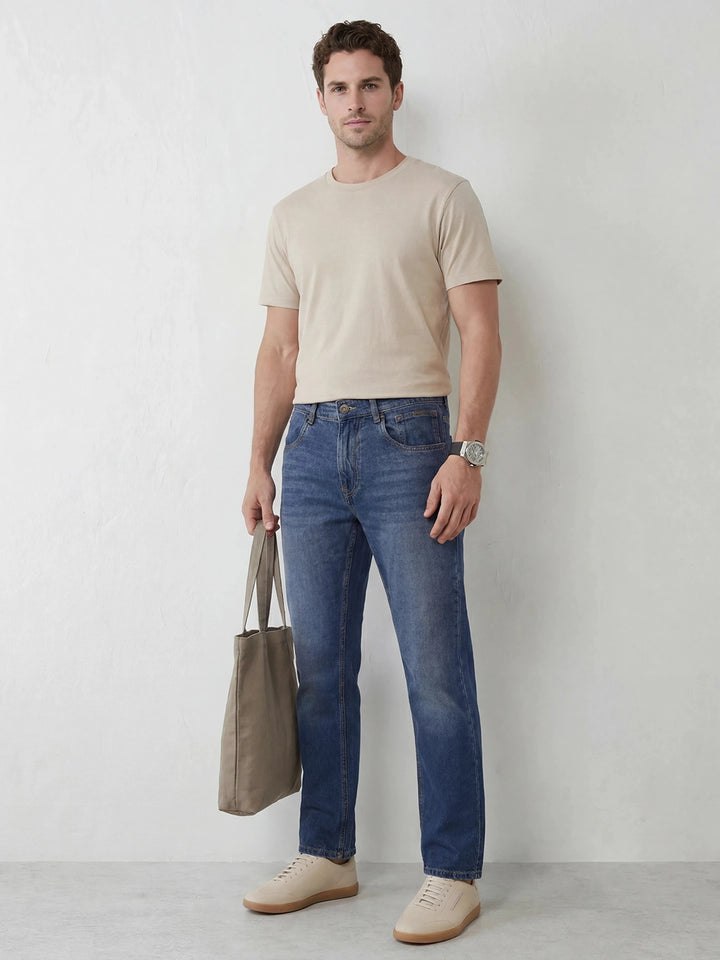 Anti Fit Light Faded Denim Jeans | Blue
