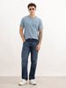 Slim Fit Embroidered Patch Detail T-Shirt | Blue | WTS02HSSL1358S
