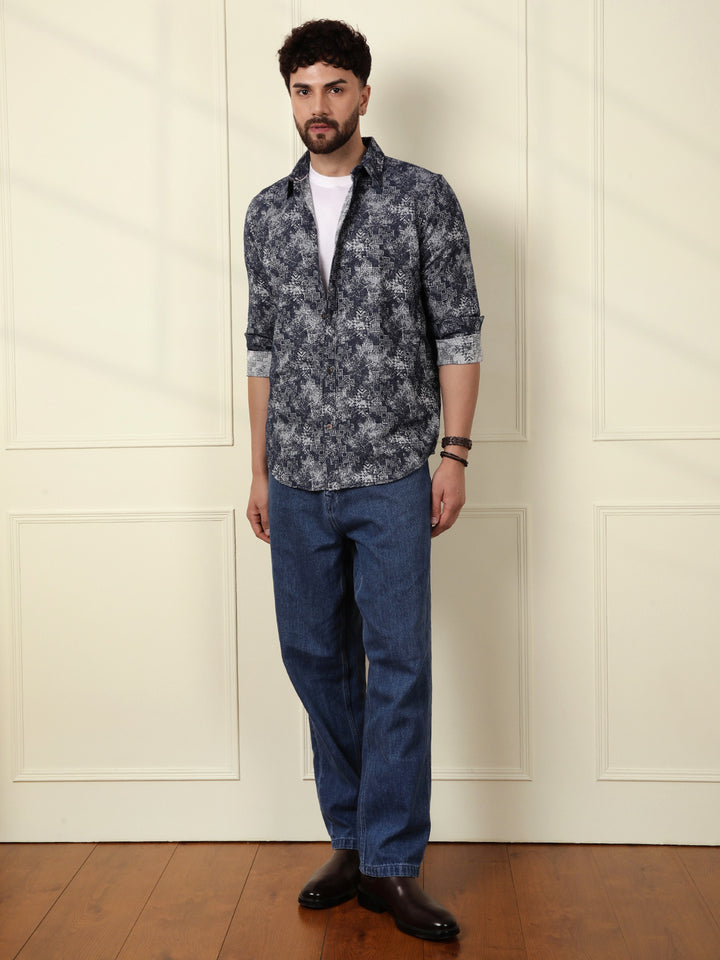 Textured Knit Shirt | Navy Blue