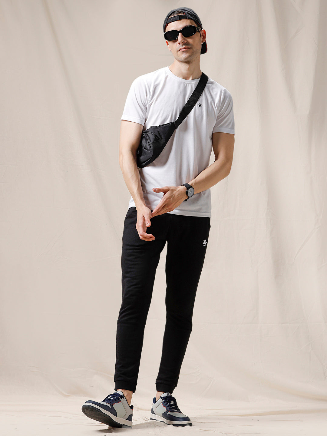 Solid Black Cotton Jogger