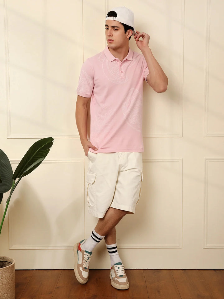 Like Summer AOP Pink Polo T-Shirt