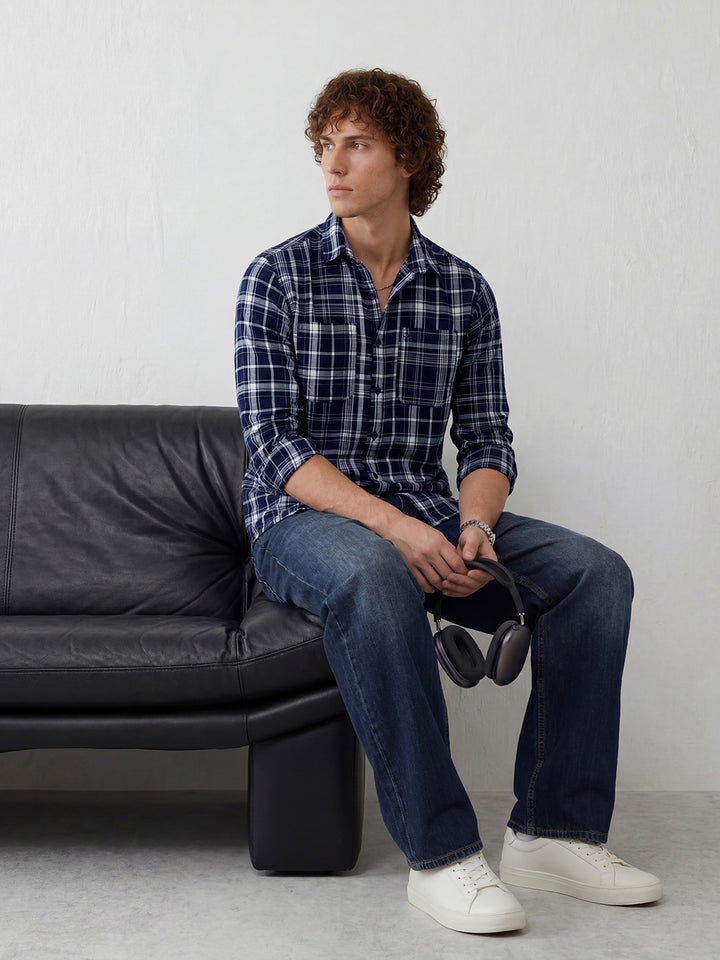 Contemporary Checks with Utility Styling | Blue