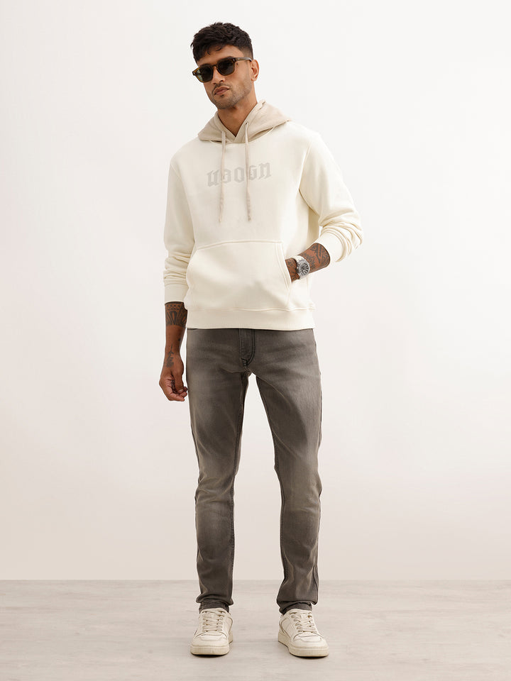 Classic Comfort Fit Contrast Hooded Sweatshirt | Off White