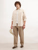 Classic Oversized Striped Shirt | Beige