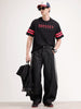 Oversized Placement Printed T-Shirt | Black