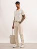 Solid Slim Fit Textured Polo T-Shirt | Off White | WPT02HSSL1245S