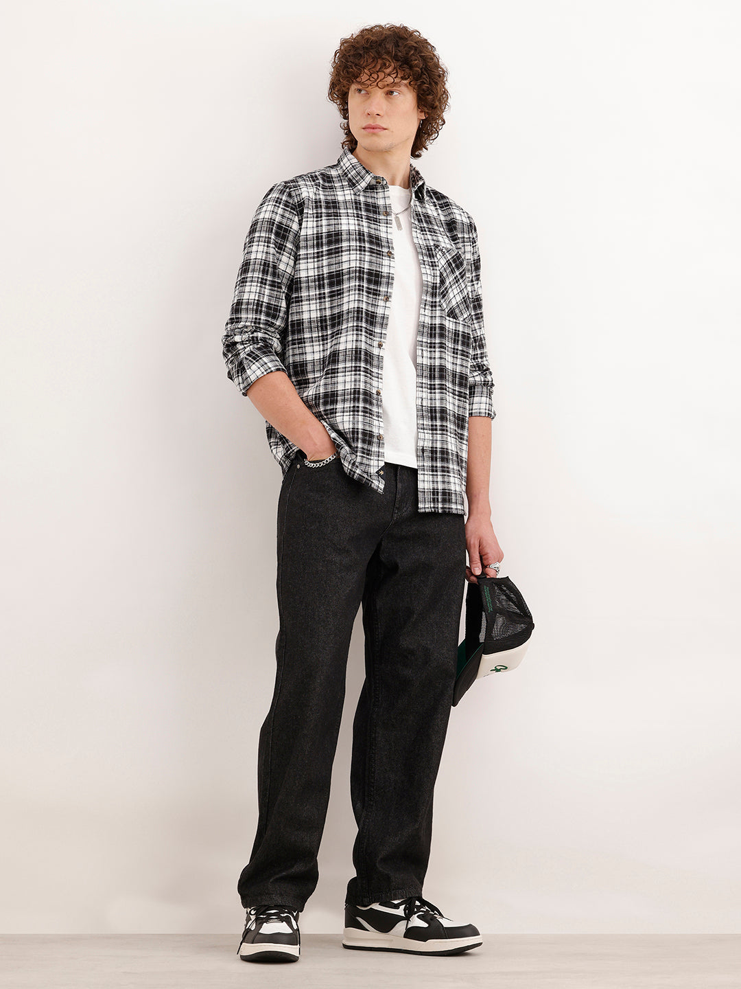 Slim Fit Textured Shirt  | Black