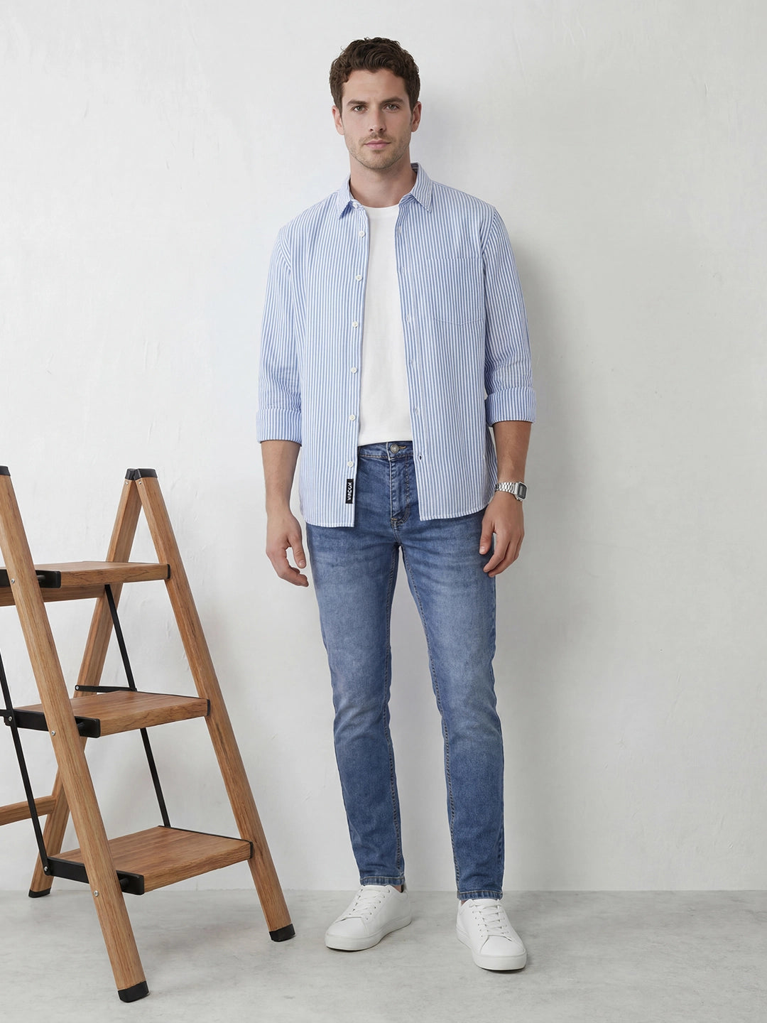 Faded Slim Fit Denim Jeans | Light Blue