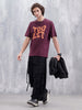 Casual Men Oversized Fit Tee With Graphic | Maroon