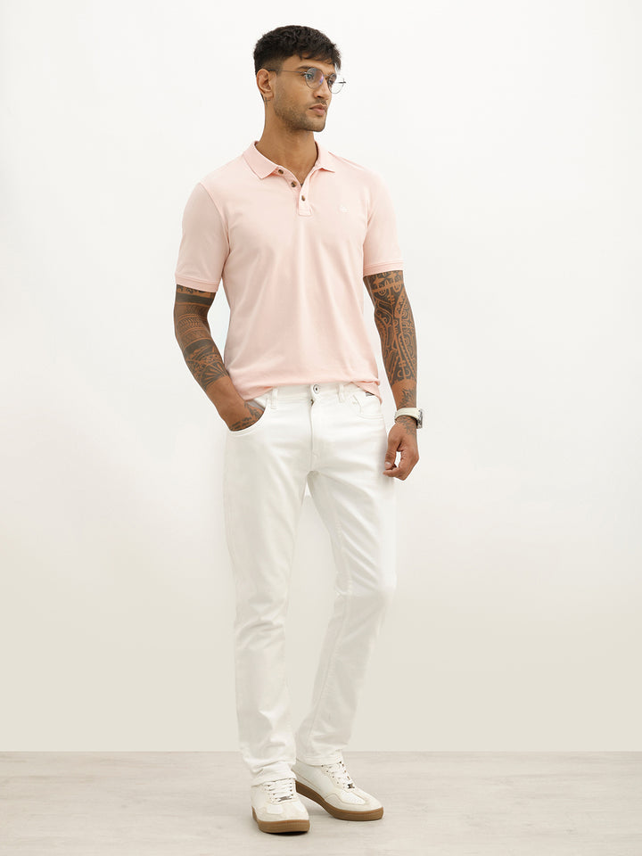 Solid Slim Fit Denim Jeans | White