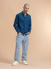 Solid Full Sleeve Cotton Shirt | Blue