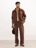 Classic Suede Finish Bomber Jacket | Brown