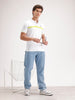 Classic Slim Fit Placement Printed Polo T-Shirt  | White