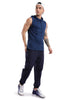 Blue Sleeveless Hooded T-Shirt