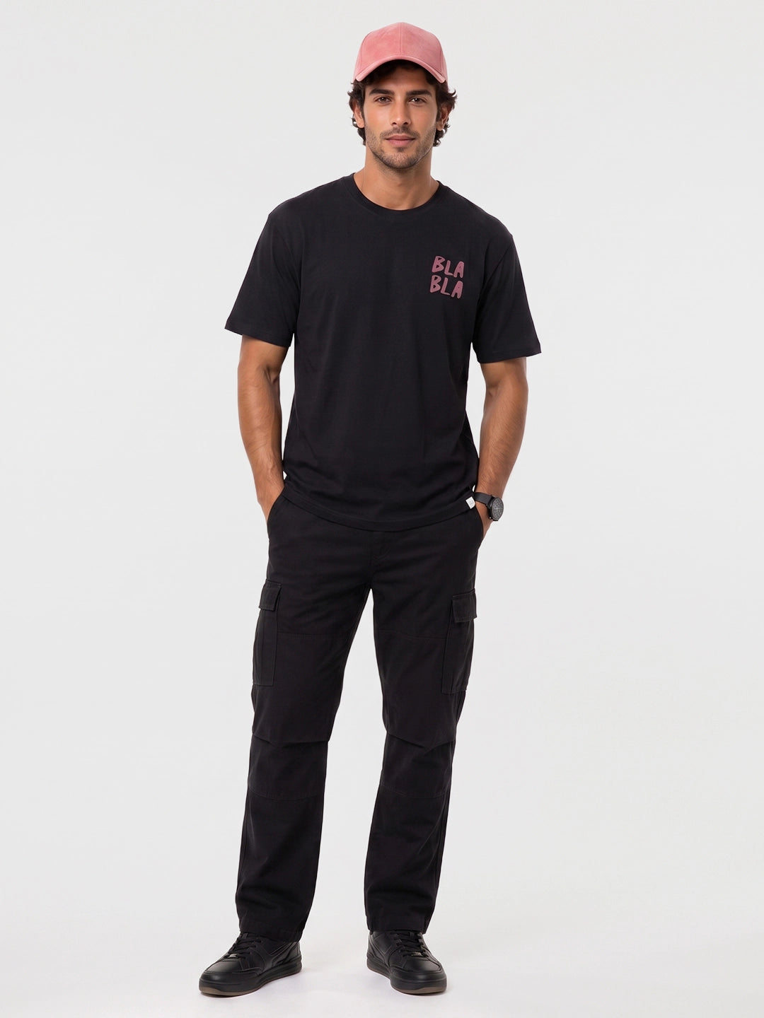 Classic Back Printed T-Shirt | Black