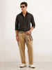 Solid Regular Fit 100% Cotton Shirt | Dark Green