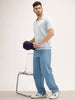 Slim Fit Flat Knit Polo T-Shirt | Light Blue